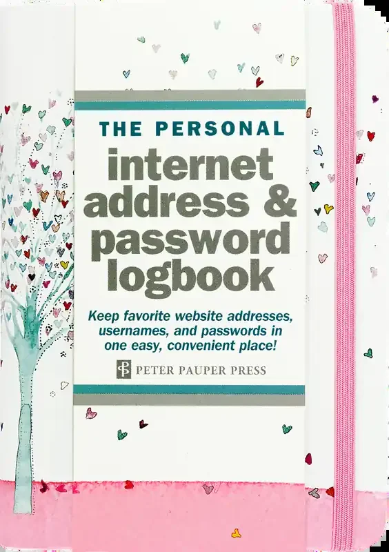 Tree of Hearts Internet Address & Password Logbook