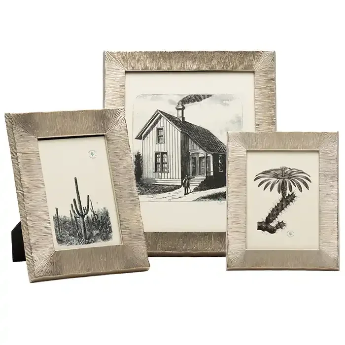 Tulua Tarnished Silver Brass Picture Frames