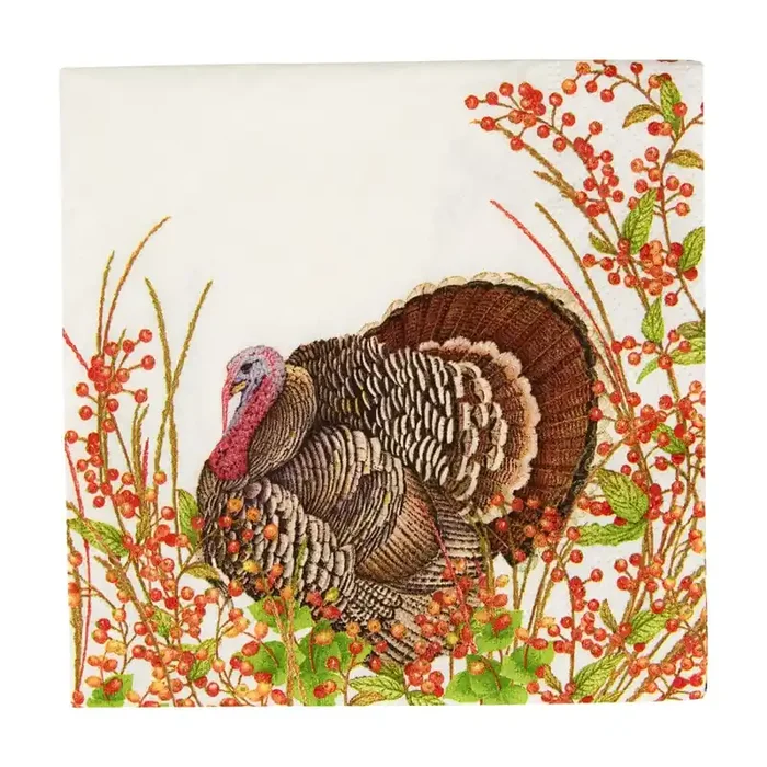 Turkey And Berries Cocktail Napkins – 20 Per Package