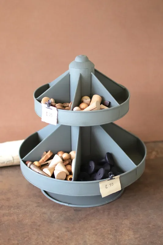Two-Tiered Round Metal Rotating Organizer
