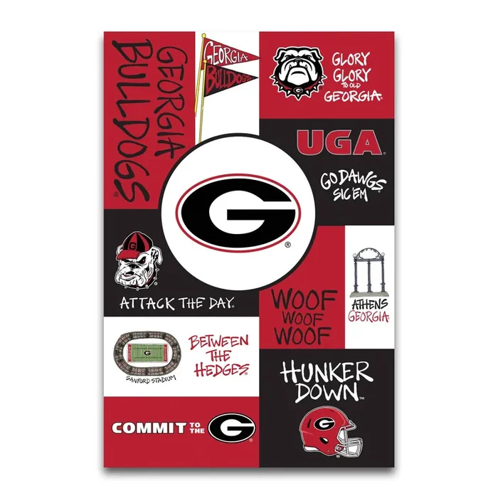 UGA Collage Garden Flag
