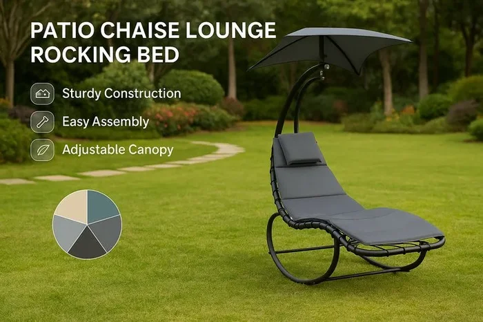 Ultimate Relaxation Patio Chaise Lounge with Rocking Bed Feature