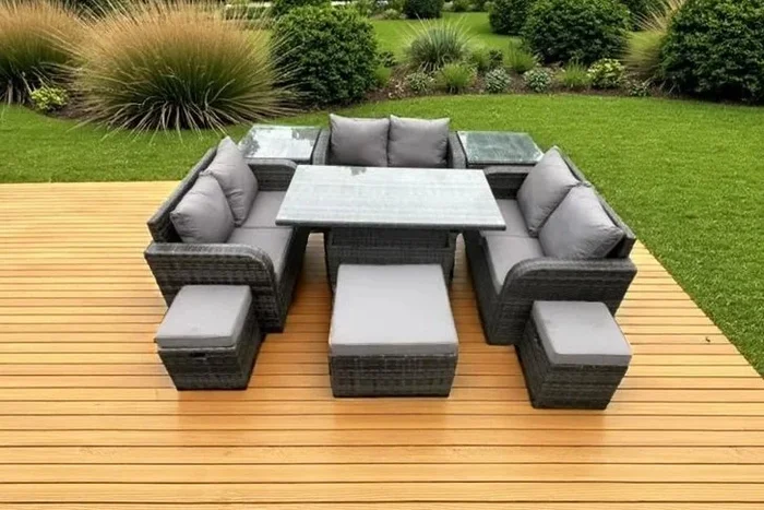 Ultimate U-Shaped Loveseat Sofa Set with Transforming Dining Table