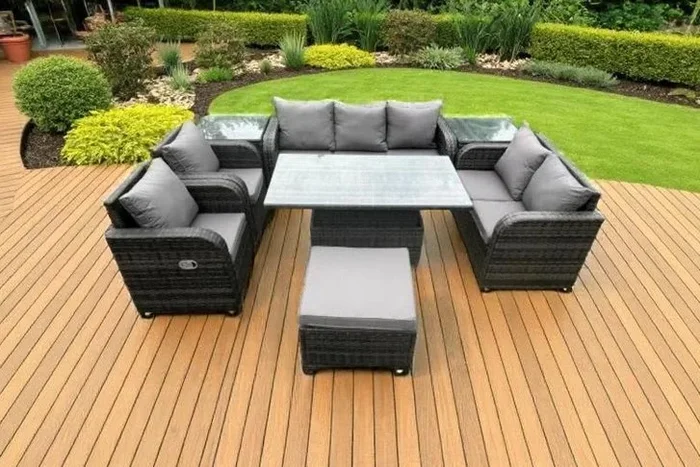 Ultimate Versatile Reclining Garden Dining Set with Rising Table