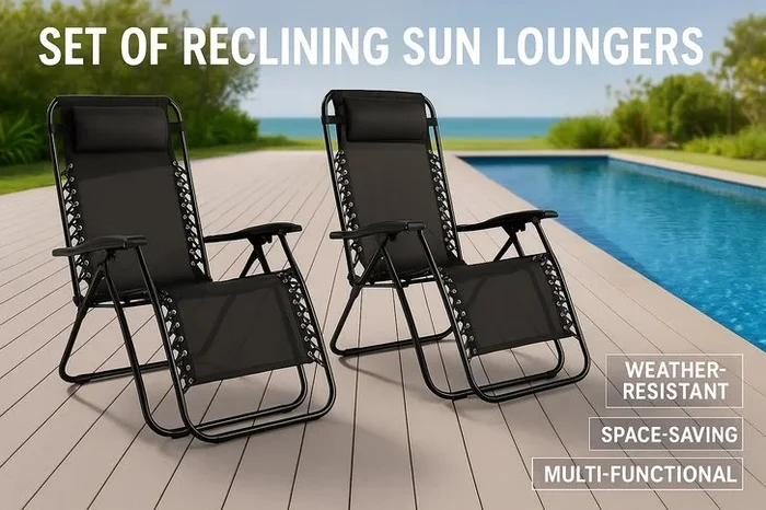 Ultimate Zero Gravity Reclining Sun Loungers Set