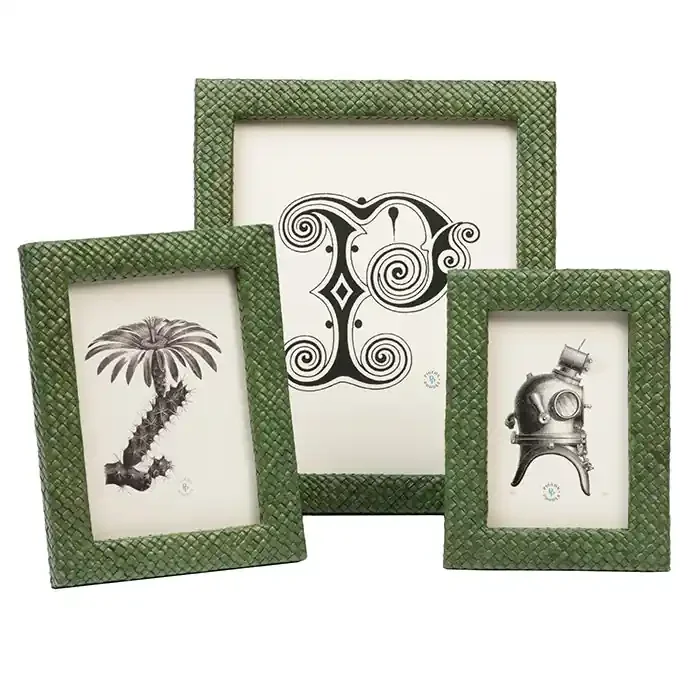 Uvita Woven Pandan Picture Frames (Dark Green)