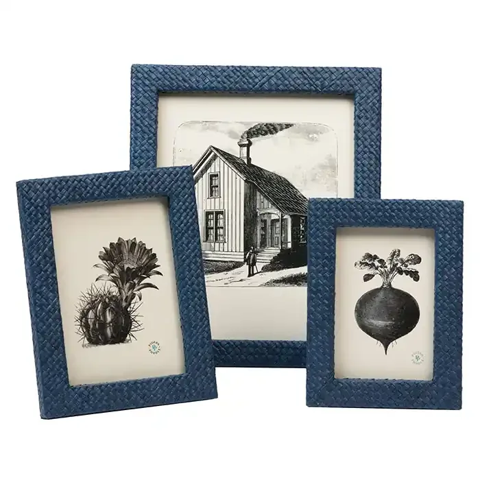 Uvita Woven Pandan Picture Frames (Navy)