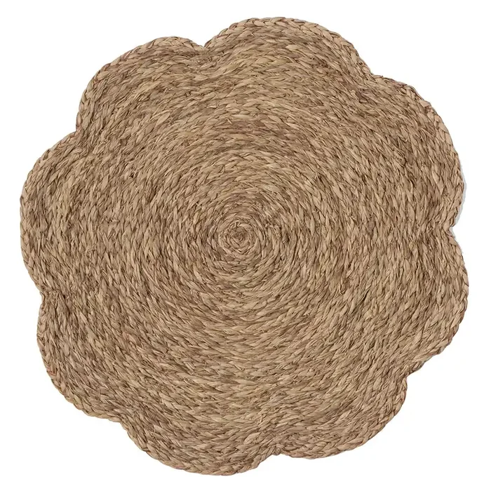 Vera Taupe Flower Raffia Placemat Set/4