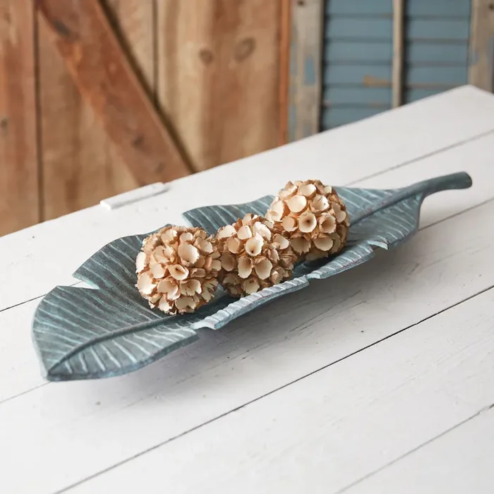 Verdigris Cast Iron Leaf Dish