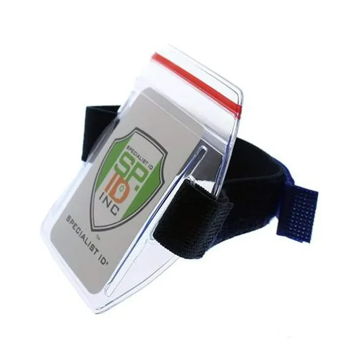 Vertical Armband ID Badge Holders with Zipper Top (504-ARZB & 504-ARZW)