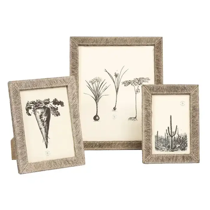 Verwood Hair-On-Hide Picture Frames (Gray)