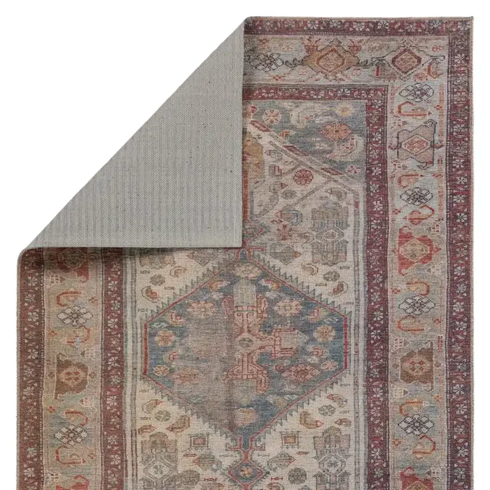 Vibe by Jaipur Living Arkansas Medallion Blue/ Red Area Rug (CANTEENA – CAN02)