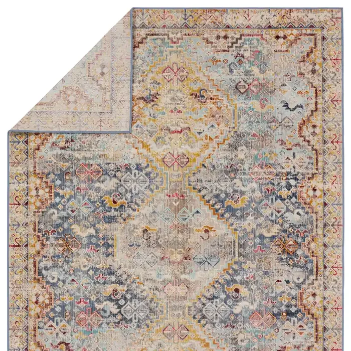 Vibe by Jaipur Living Esquire Indoor/Outdoor Medallion Blue/ Mulitcolor Area Rug (BEQUEST – BEQ01)