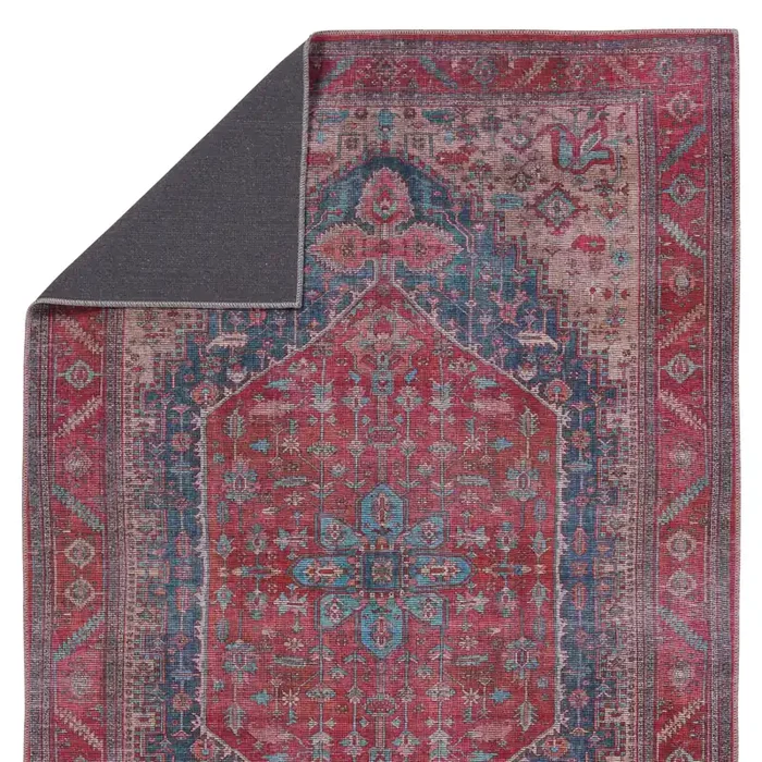 Vibe by Jaipur Living Fairbanks Medallion Red/ Blue Area Rug (VINDAGE – VIN02)