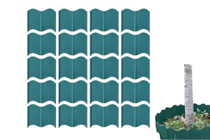 Vibrant 20-Piece Plastic Garden Fence Edging Set