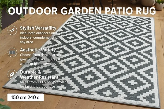 Vibrant Outdoor Garden Rugs – 3 Sizes & Colors Available!