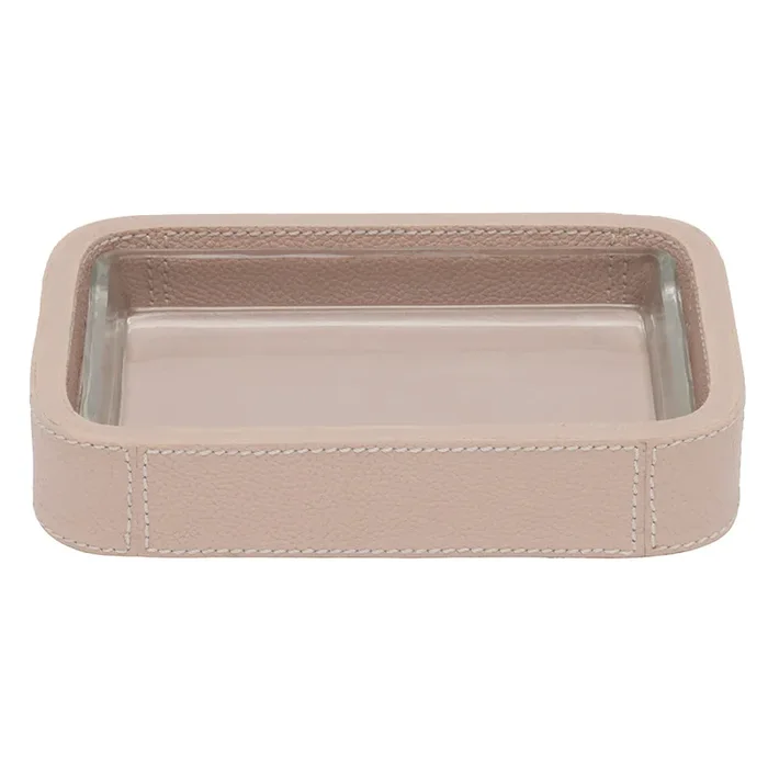 Victoria Full-Grain Leather Soap Dish (Dusty Rose)
