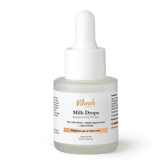 Vilvah Store Milk Drops Brightening Serum – 20 ml (Pack of 2)