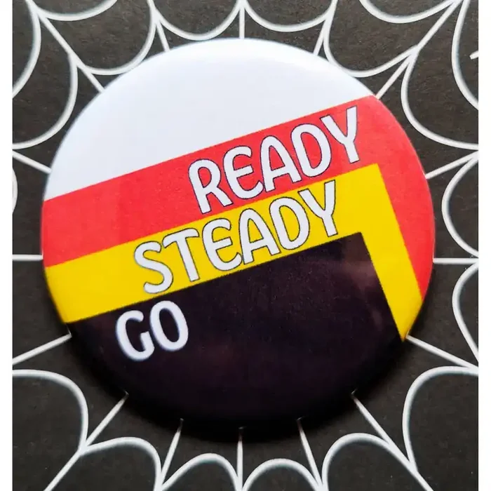 Vintage Reproduction Ready Steady Go Classic Punk Rock Small Pinback Button 1.25″ Diameter