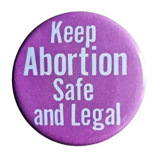 Vintage Reproduction Safe and Legal Feminist Small Pinback Button 1.25″ Diameter