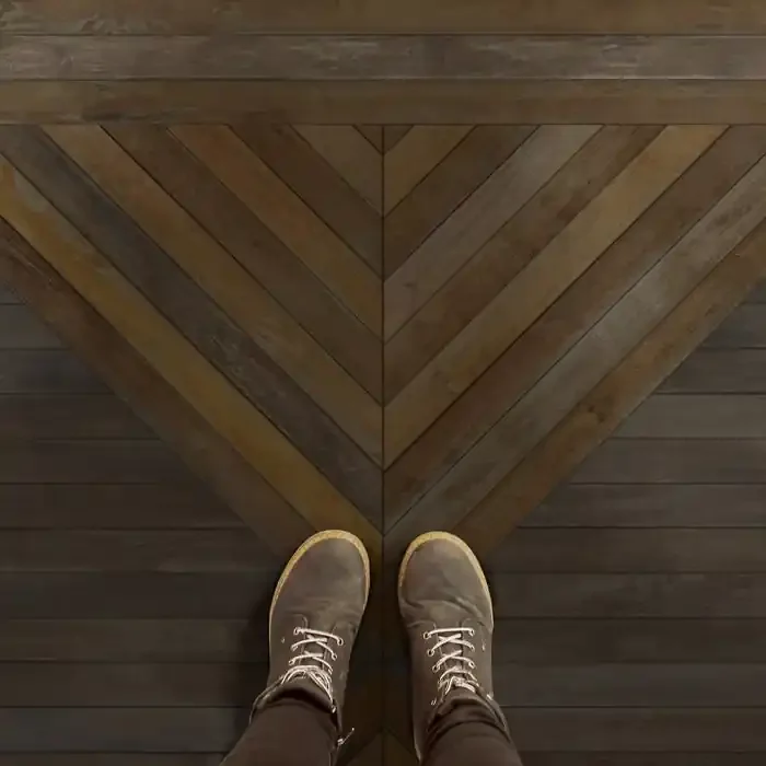 Vintage Vinyl Floorcloth Mat (Norwegian Wood – Hoia – Transylvania is not England)