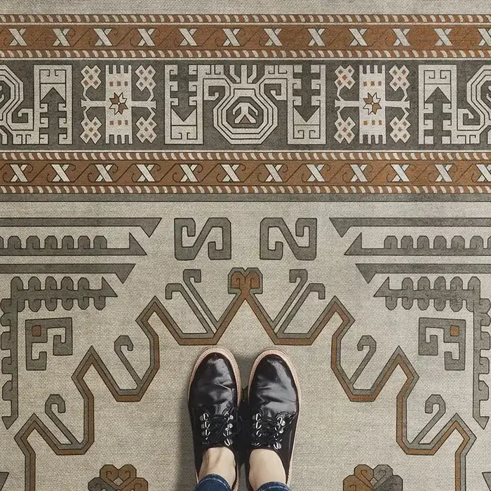 Vintage Vinyl Floorcloth Mat (Persian Bazaar – Bergama – Emir)