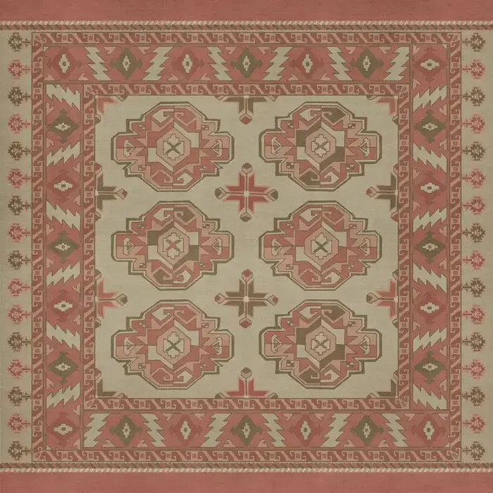 Vintage Vinyl Floorcloth Mat (Persian Bazaar – Chuval Gul – Lale)