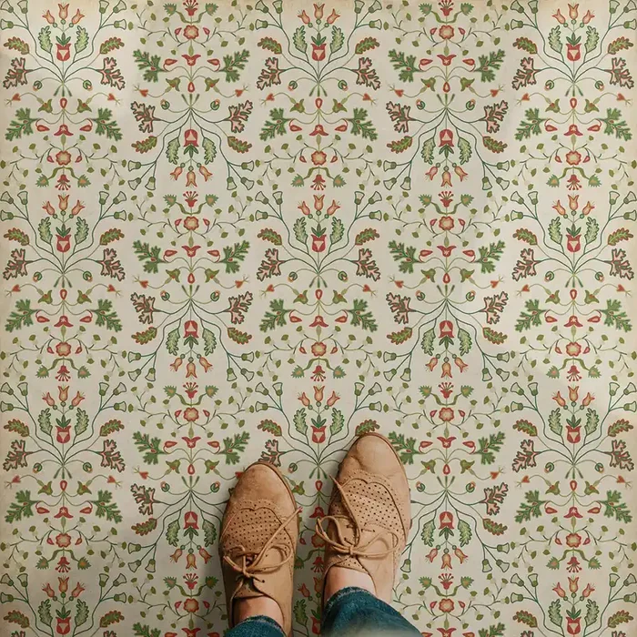 Vintage Vinyl Floorcloth Mat (Williamsburg – Franklin – Courteous Reader)