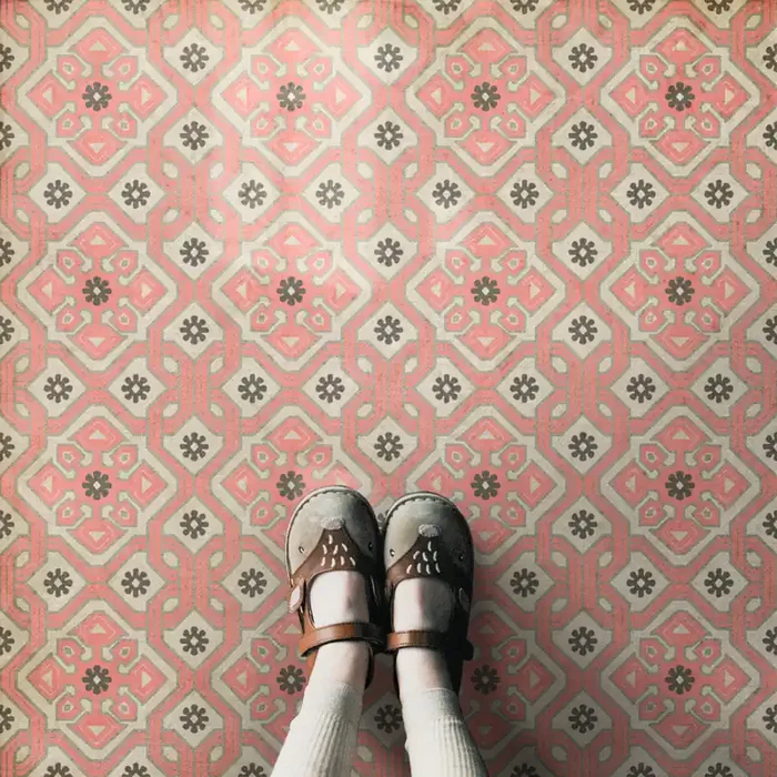 Vintage Vinyl Floorcloth Mat (Williamsburg – Tarpley – Ashton)