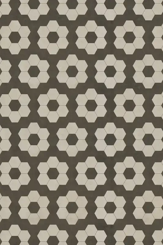 Vintage Vinyl Floorcloth Mats (Pattern 02 Resonance) (Lightly Distressed)