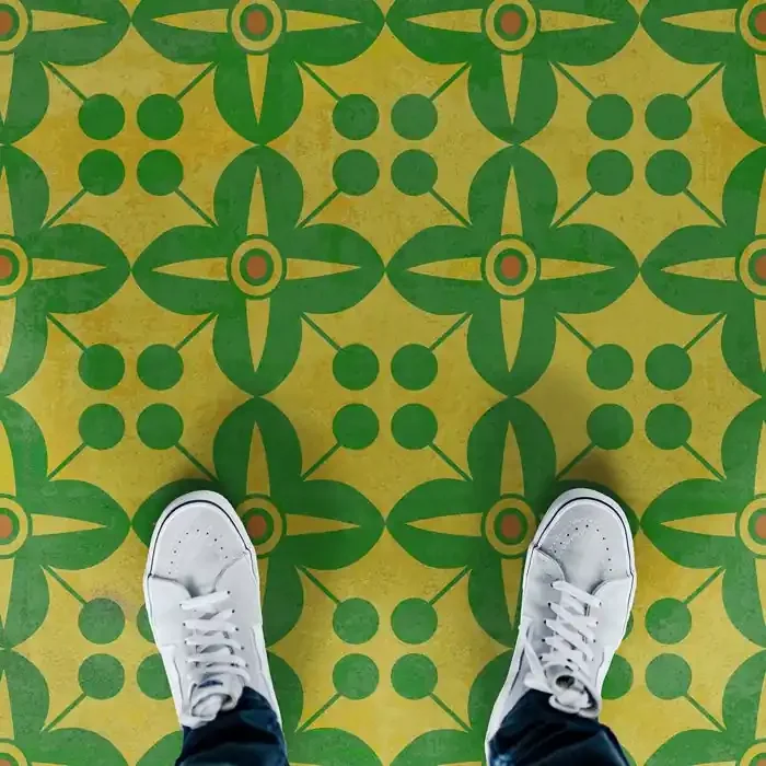 Vintage Vinyl Floorcloth Mats (Pattern 03 Follow the Yellow Brick Road)