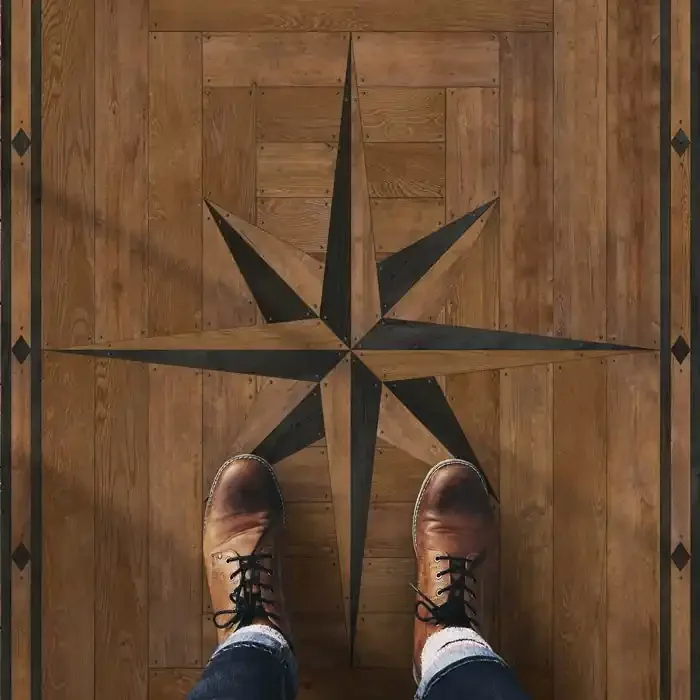 Vintage Vinyl Floorcloth Mats (Williamsburg – 18th-Century Joinery – Forever Binding)