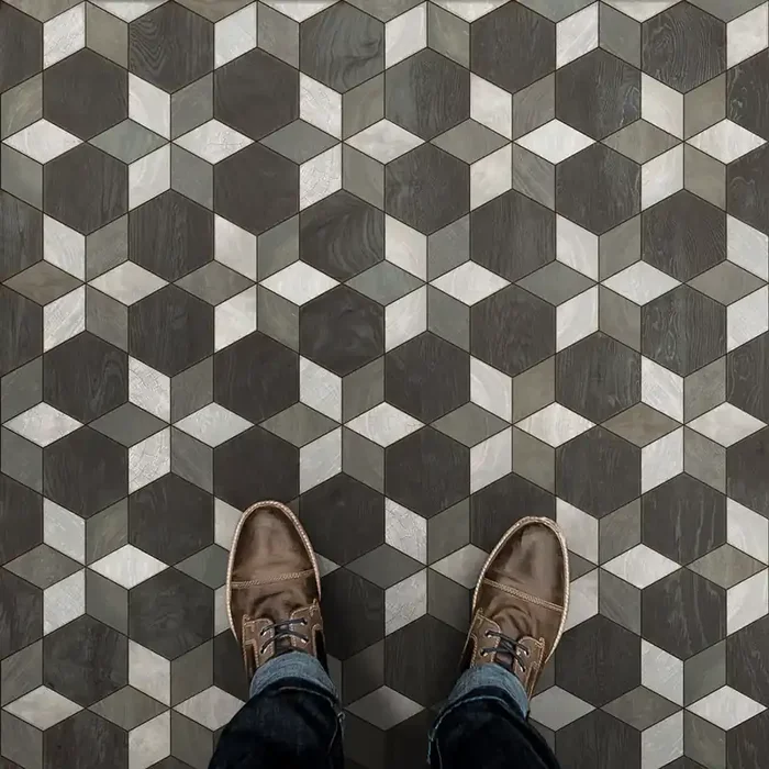 Vintage Vinyl Floorcloth Rug (Artisanry – Illuminated – Highway Star)