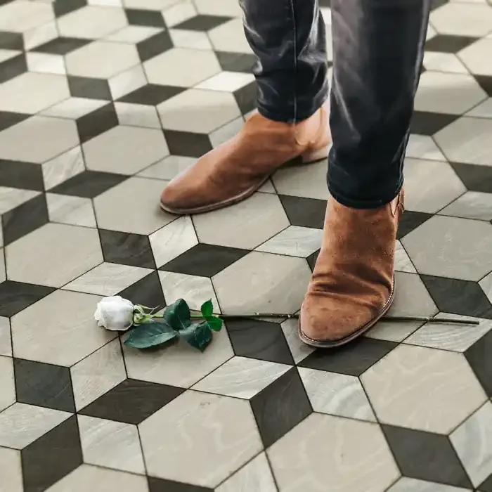 Vintage Vinyl Floorcloth Rug (Artisanry – Illuminated – Starman)