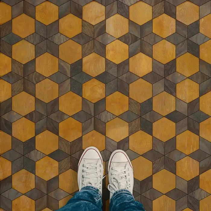 Vintage Vinyl Floorcloth Rug (Artisanry – Illuminated – Swinging On A Star)