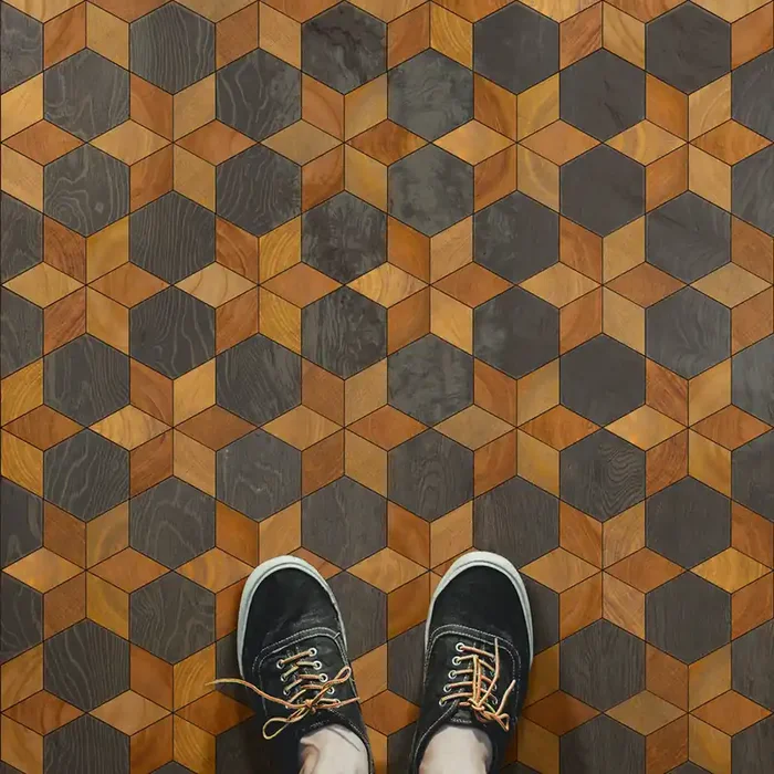 Vintage Vinyl Floorcloth Rug (Artisanry – Illuminated – The Prettiest Star)