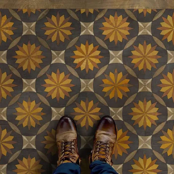 Vintage Vinyl Floorcloth Rug (Artisanry – Roycrofter – As it Seems to Me)