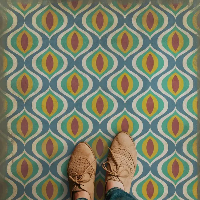 Vintage Vinyl Floorcloth Rug (Classic Pattern 15 Constantinople)