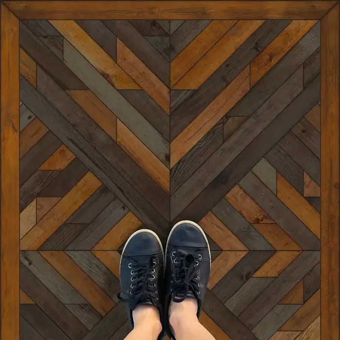 Vintage Vinyl Floorcloth Rug (Norwegian – Nile – Beneath Vital Currents)