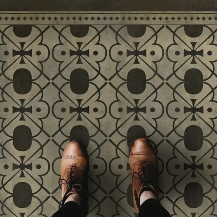 Vintage Vinyl Floorcloth Rug (Pattern 05 Holmes)