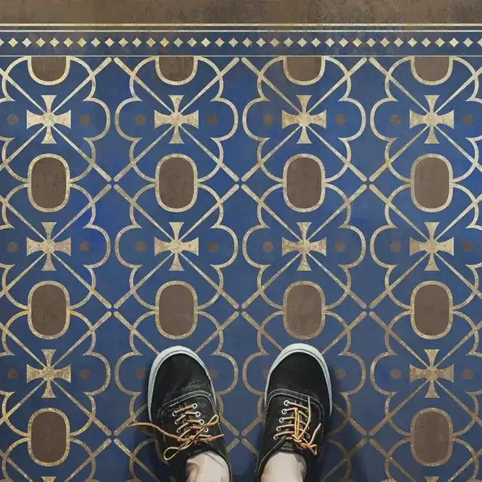 Vintage Vinyl Floorcloth Rug (Pattern 05 Inspector Lestrade)