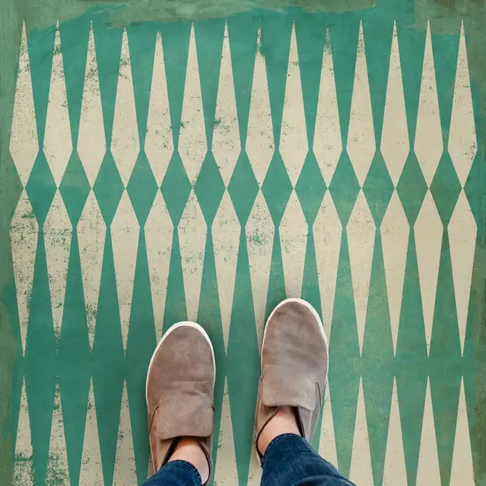 Vintage Vinyl Floorcloth Rug (Pattern 08 Crystalline)