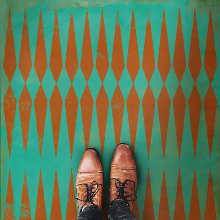 Vintage Vinyl Floorcloth Rug (Pattern 08 The Dragon‘s Throat)