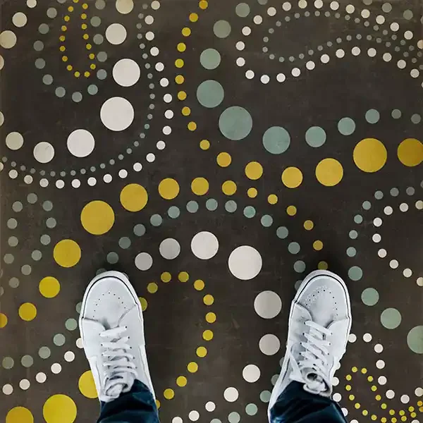 Vintage Vinyl Floorcloth Rug (Pattern 12 the Big Bang Theory)