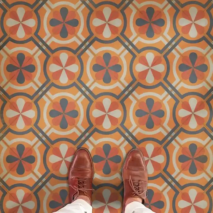 Vintage Vinyl Floorcloth Rug (Pattern 19 Faraday)