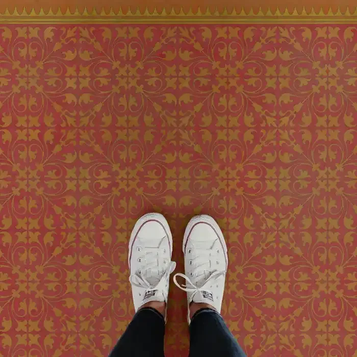 Vintage Vinyl Floorcloth Rug (Pattern 21 Jabberwocky)