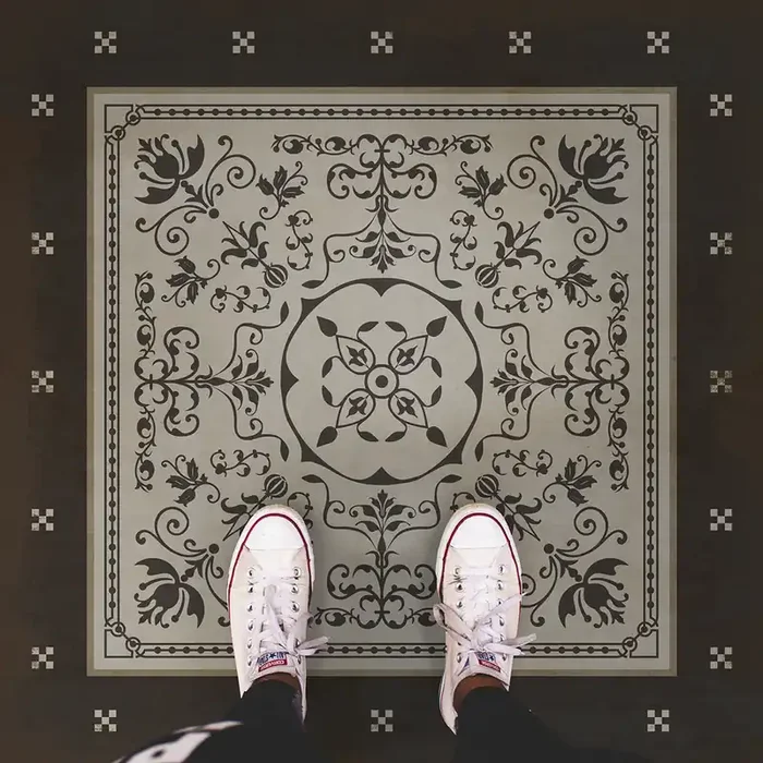 Vintage Vinyl Floorcloth Rug (Pattern 22 Atticus)