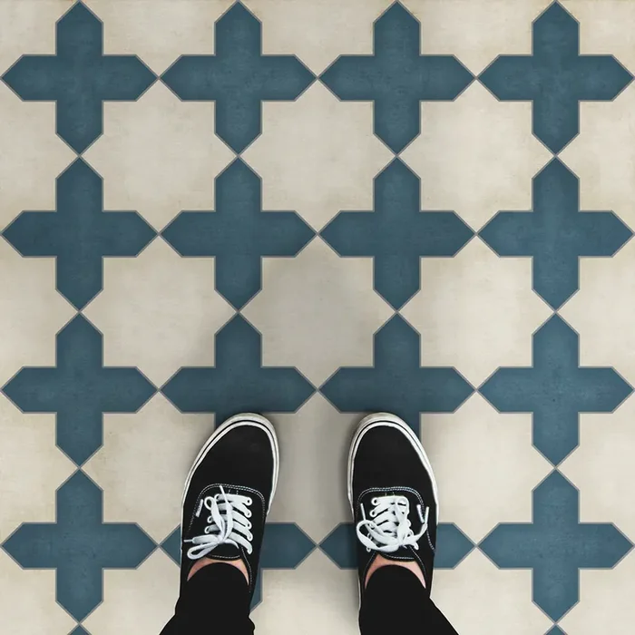 Vintage Vinyl Floorcloth Rug (Pattern 23 It is in the Sky)