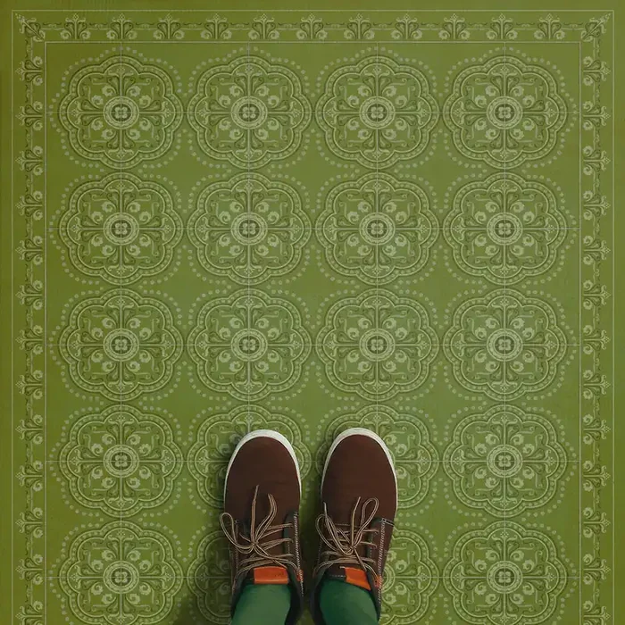 Vintage Vinyl Floorcloth Rug (Pattern 28 Jaded)