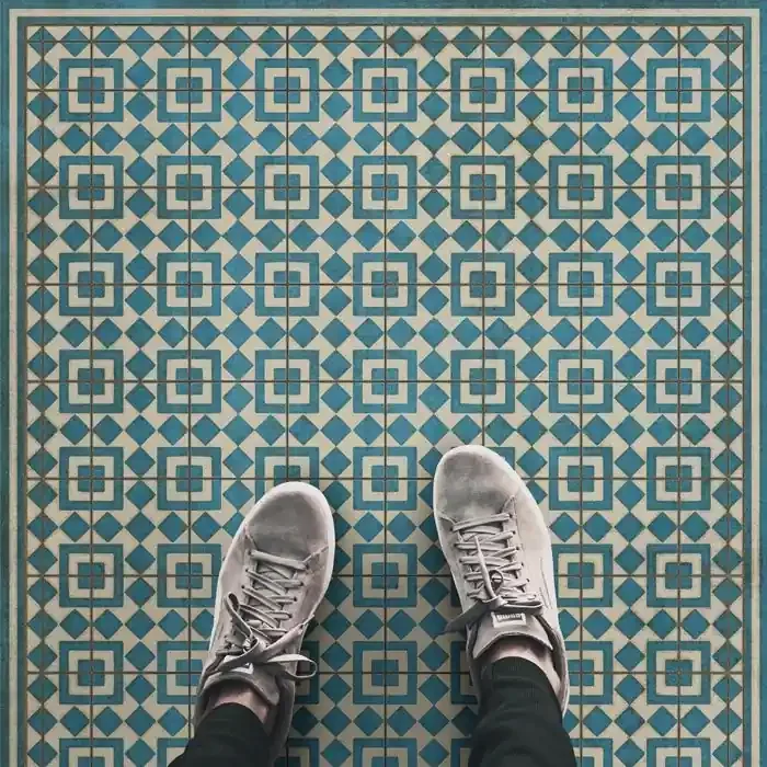 Vintage Vinyl Floorcloth Rug (Pattern 37 Helena)